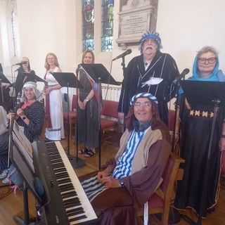 God's Big Plan Service - Music Group in costume